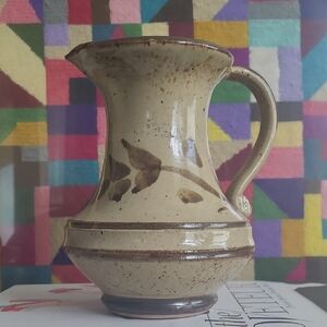 STUDIO POTTERY WHEAT PITCHER VASE SIGNED